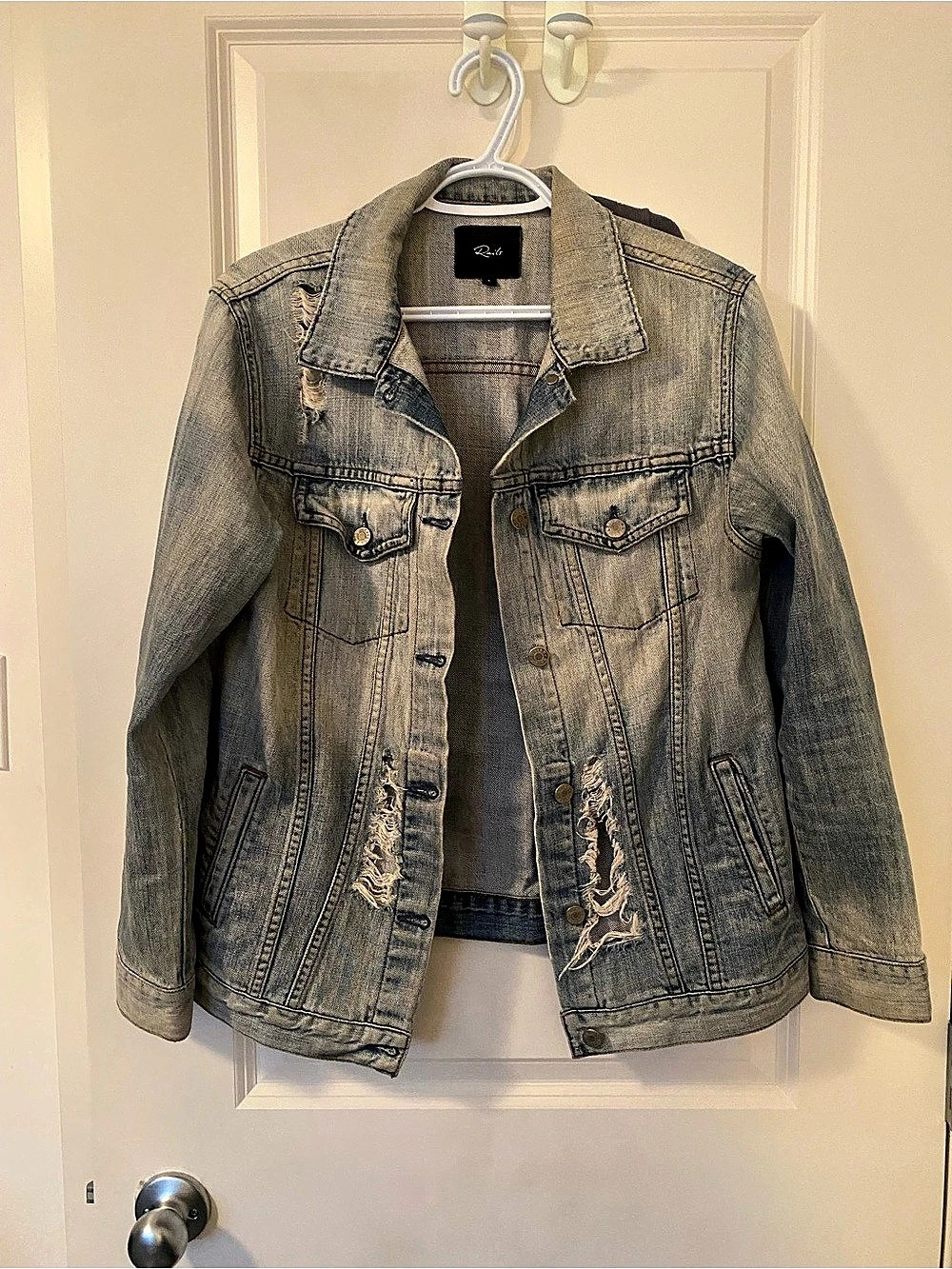 Rails Mulholland Denim Jacket Women's Distressed Denim Jacket Size Small